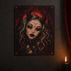 Naughty Natali: Gothic Witch Portrait – 2019 Halloweek Limited Edition Acrylic Art (Large)