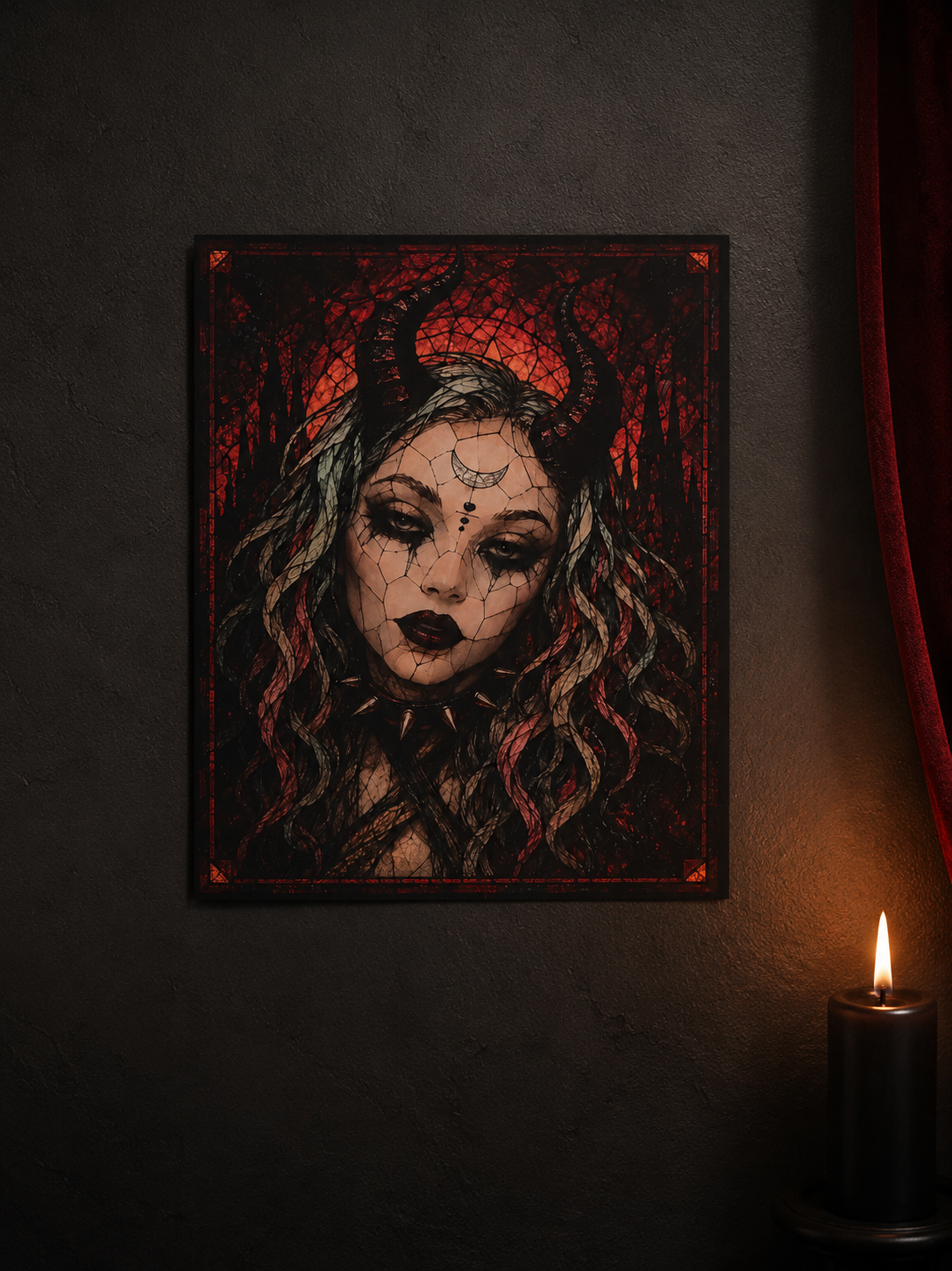 Naughty Natali: Gothic Witch Portrait – 2019 Halloweek Limited Edition Acrylic Art (Large)